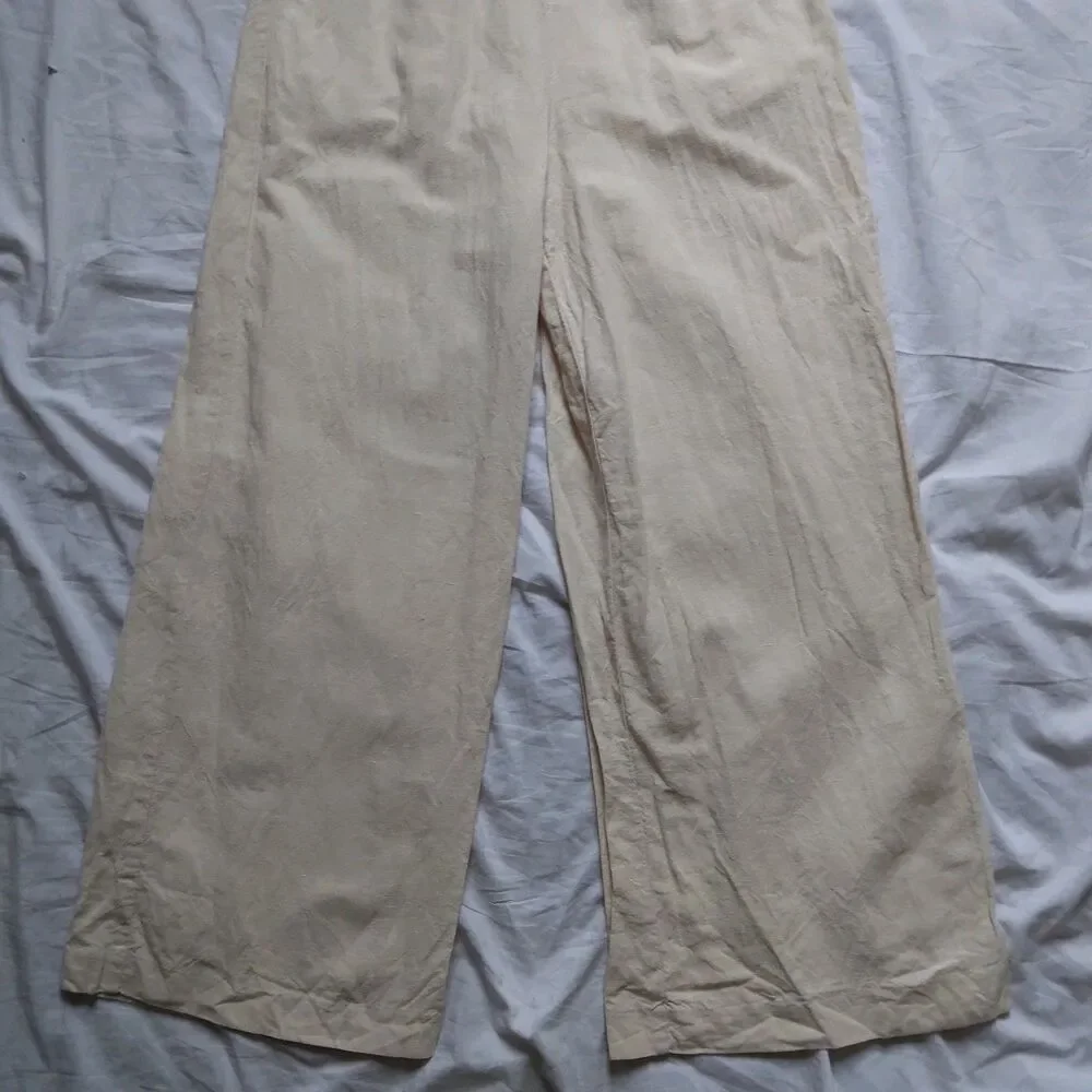 Madewell Linen Blend Jumpsuit Romper Button Front Ivory Boho Womens Size 0 - Picture 6 of 13